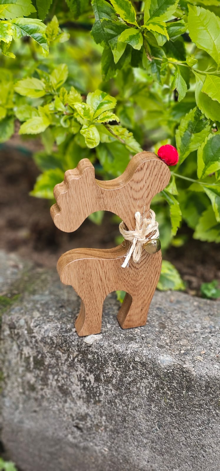 Figura de reno cuerpo completo en madera