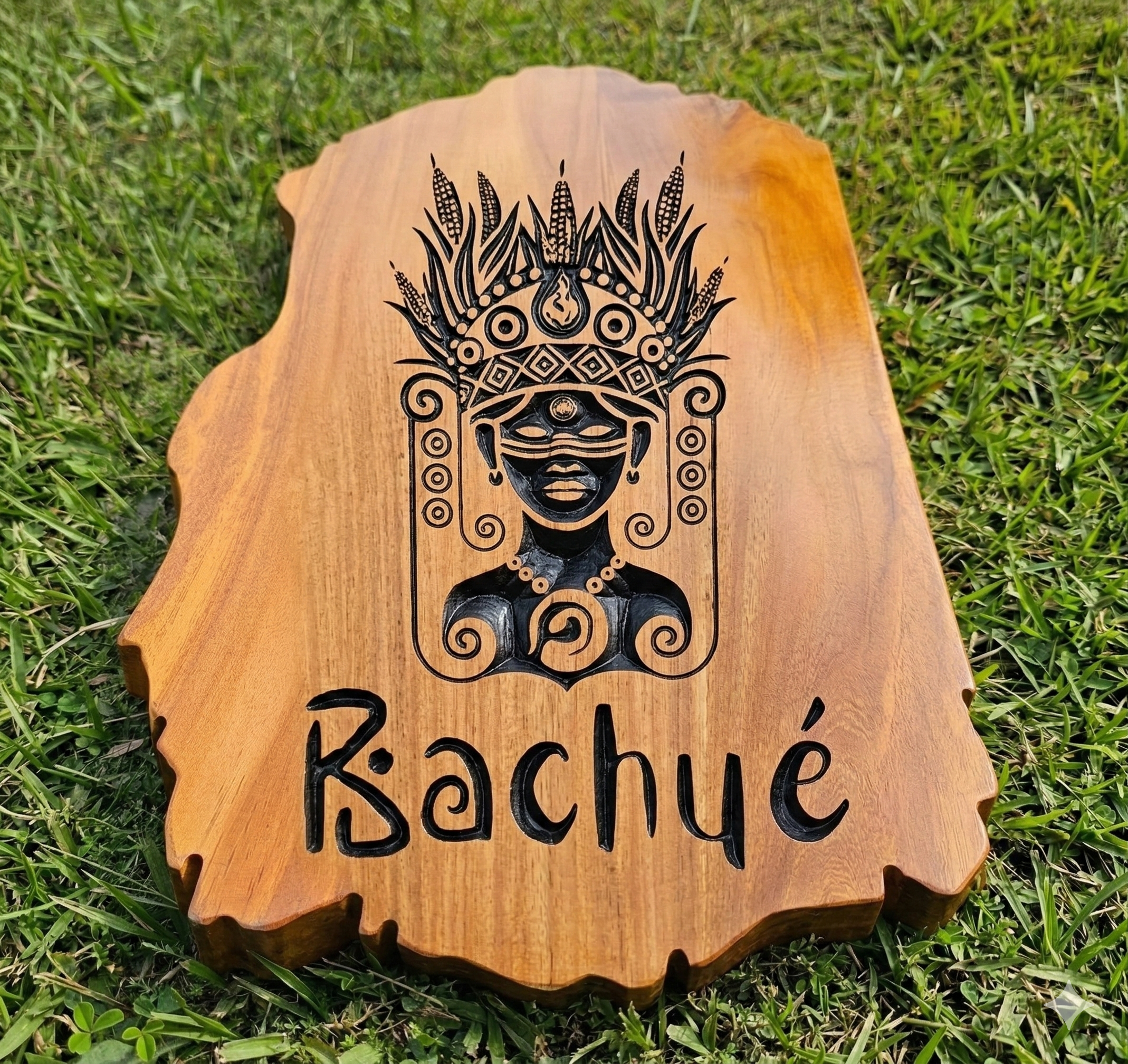 Grabado Bachue sobre tabla rustica