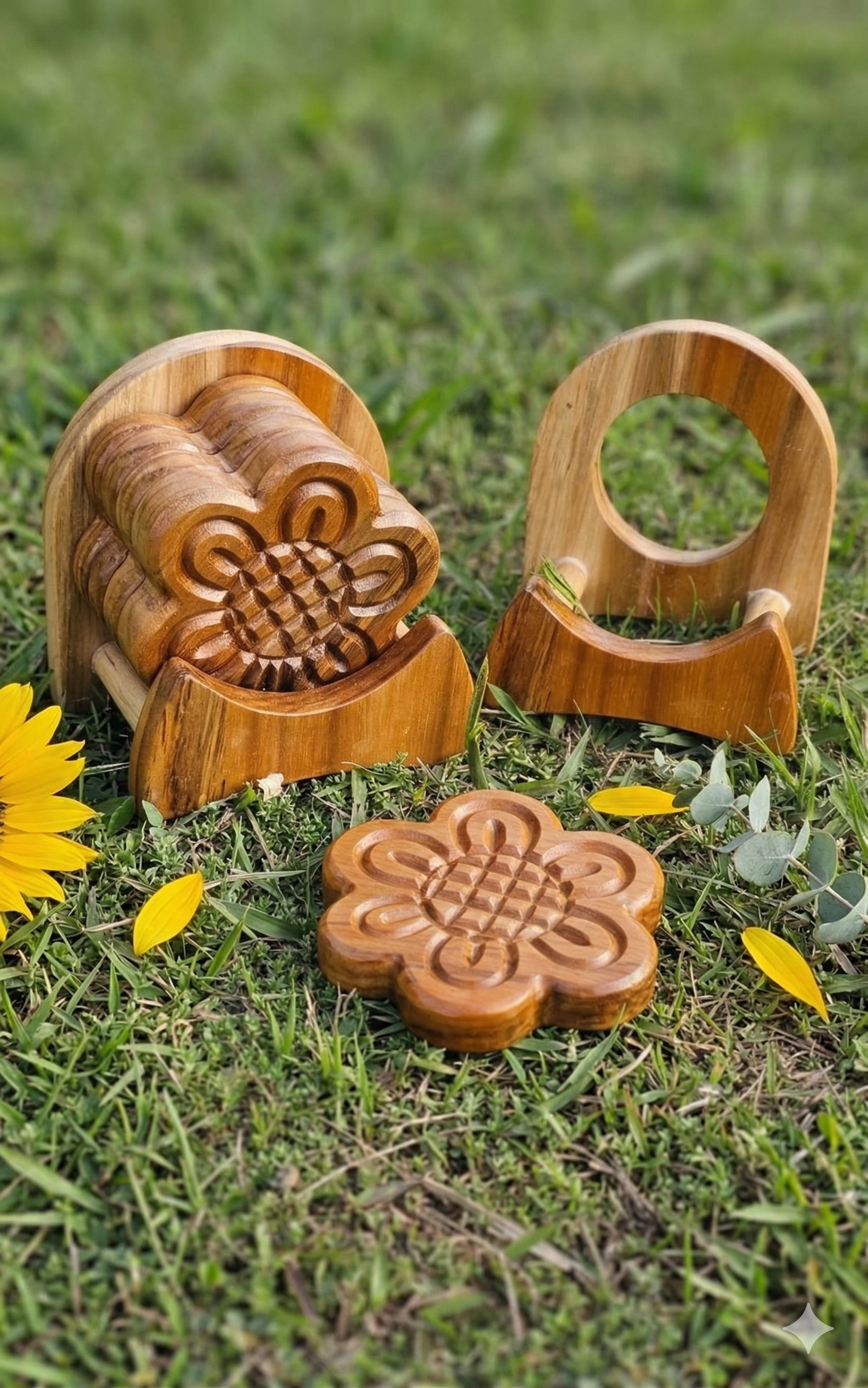 Piezas talladas decorativas en madera